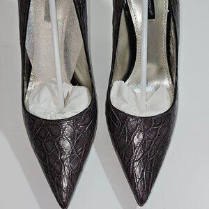 Dolce & Gabbana Dark Gray Crocodile Pumps